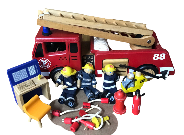 Wooden Fire Engine Play set